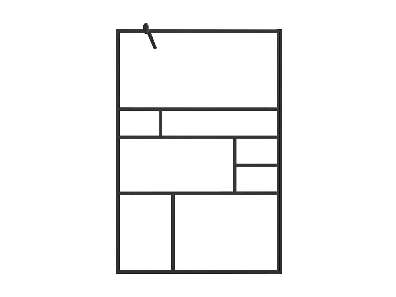 Mampara ducha accesible vidrio ESG transparente negro 115x195cm ES66337