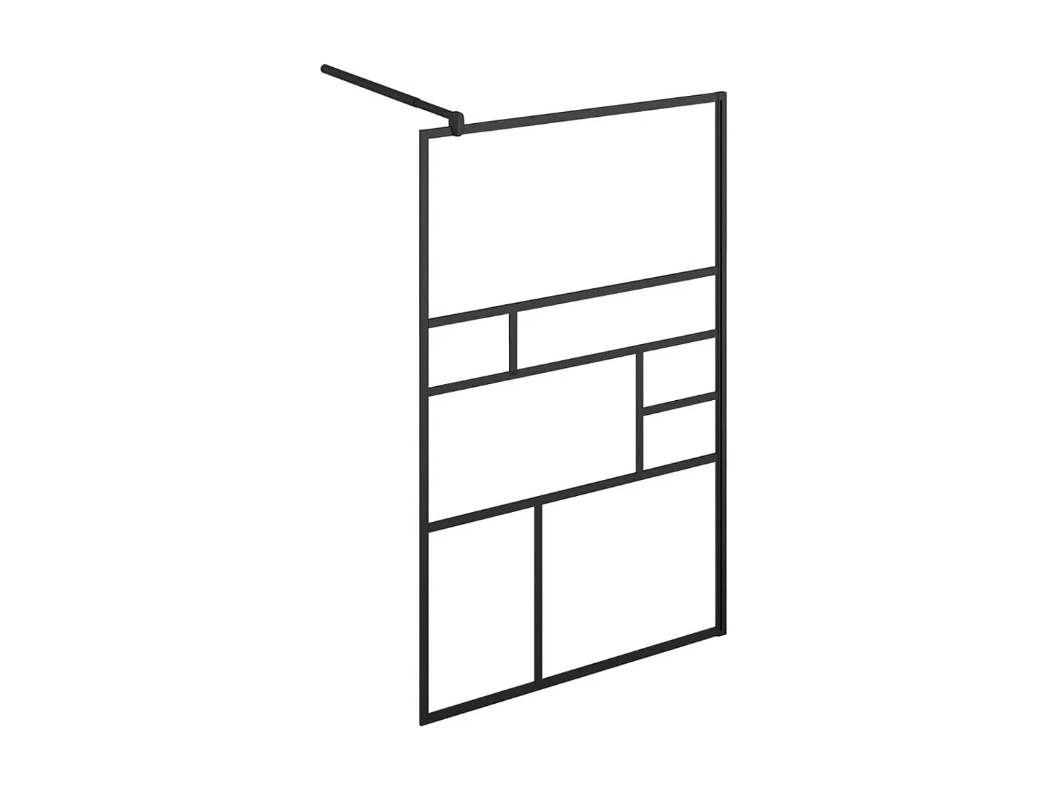 Mampara ducha accesible vidrio ESG transparente negro 115x195cm ES66337