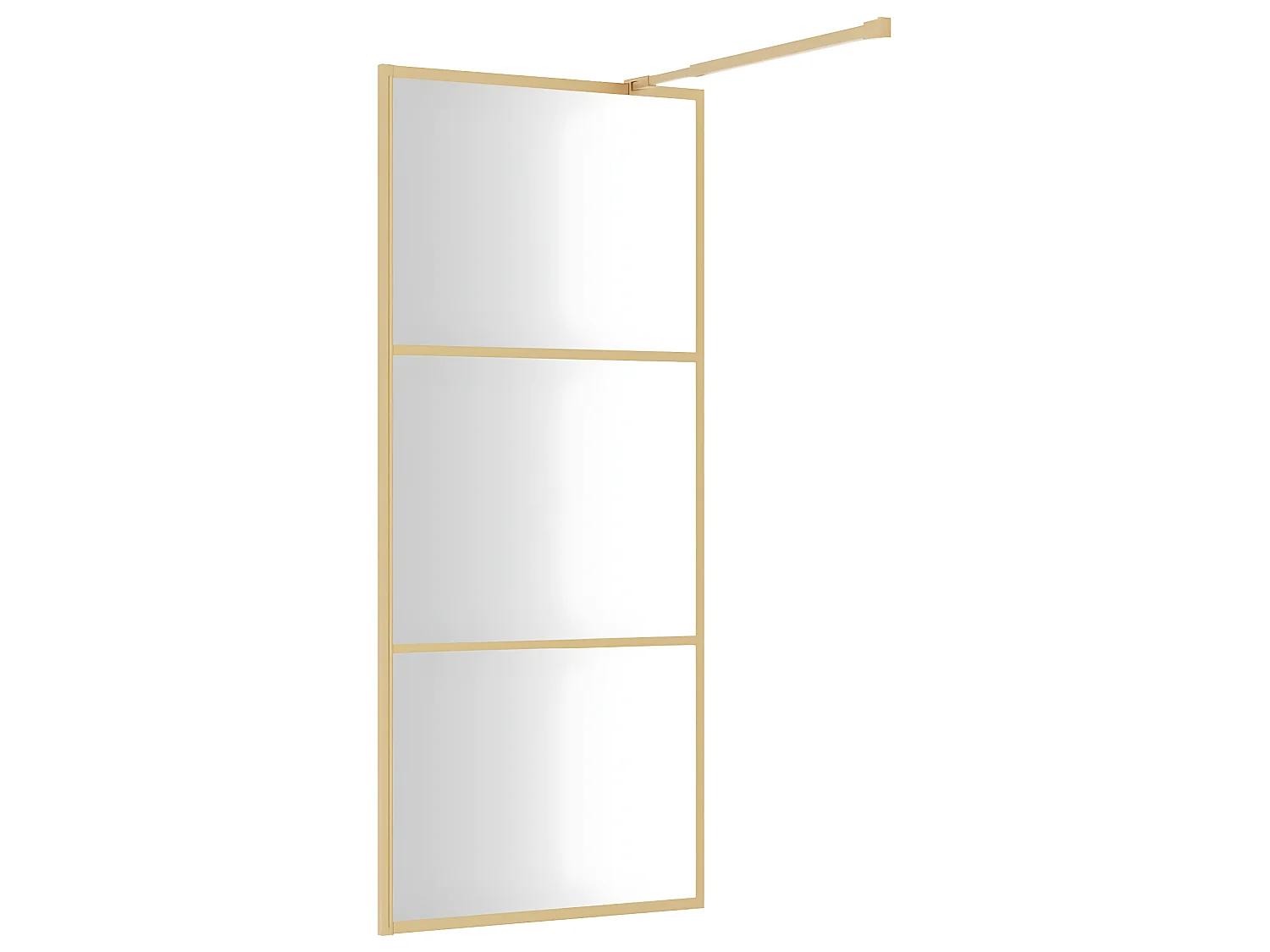 Divisória de chuveiro 90x195 cm vidro transparente ESG dourado PT206220