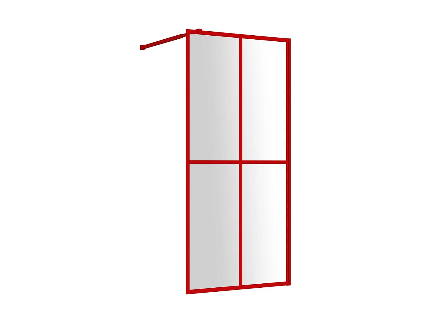 Divisória de chuveiro 100x195cm vidro transparente ESG vermelho PT758453