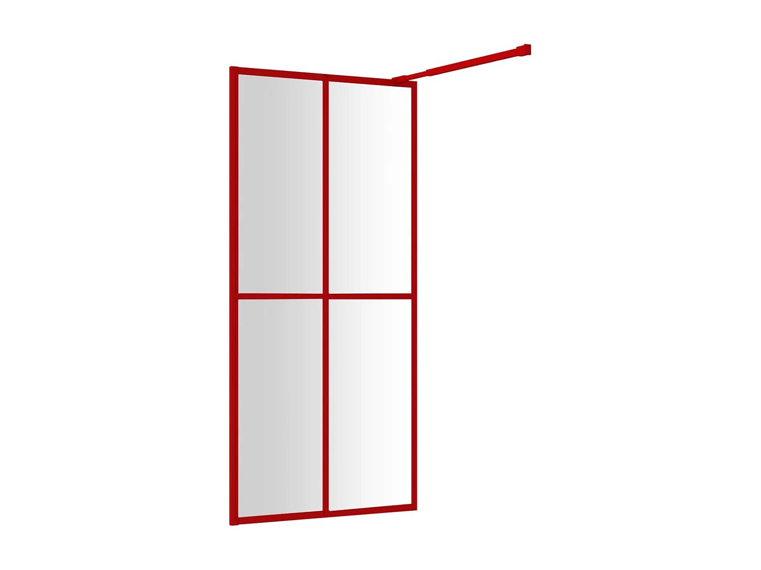 Mampara de ducha vidrio transparente ESG rojo 100x195 cm ES66307