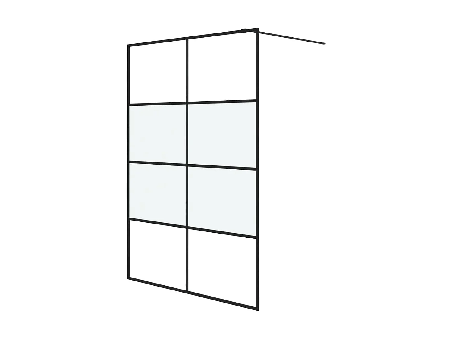 Divisória de chuveiro 140x195 cm vidro semiopaco ESG preto PT824316