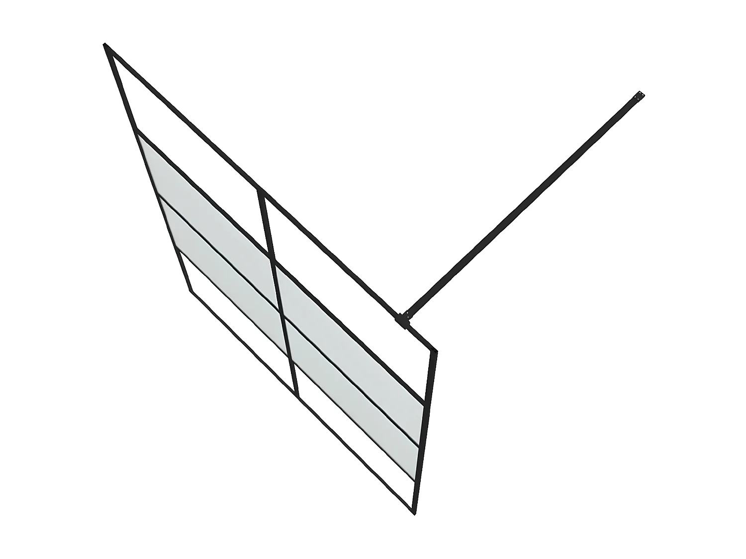 Divisória de chuveiro 140x195 cm vidro semiopaco ESG preto PT824316