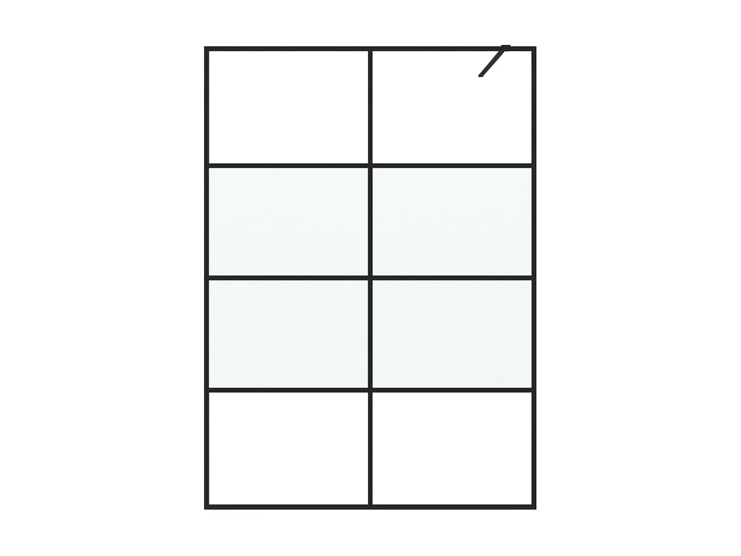 Divisória de chuveiro 140x195 cm vidro semiopaco ESG preto PT824316