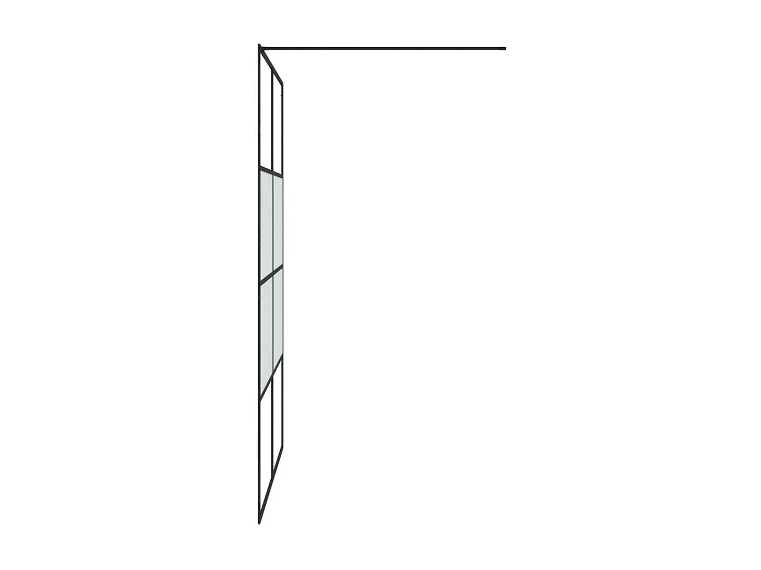 Divisória de chuveiro 140x195 cm vidro semiopaco ESG preto PT824316