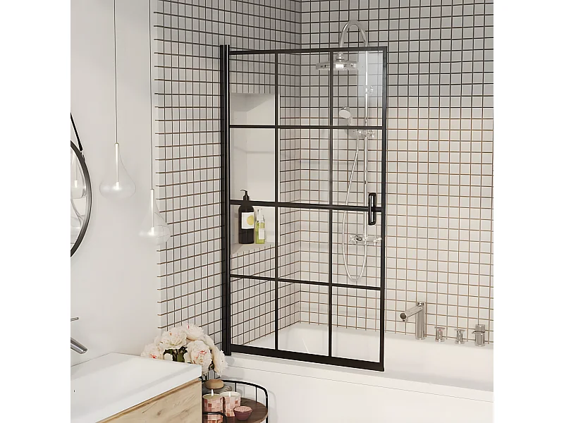 Paroi de douche ESG 80x140 cm Noir WVGQ9283