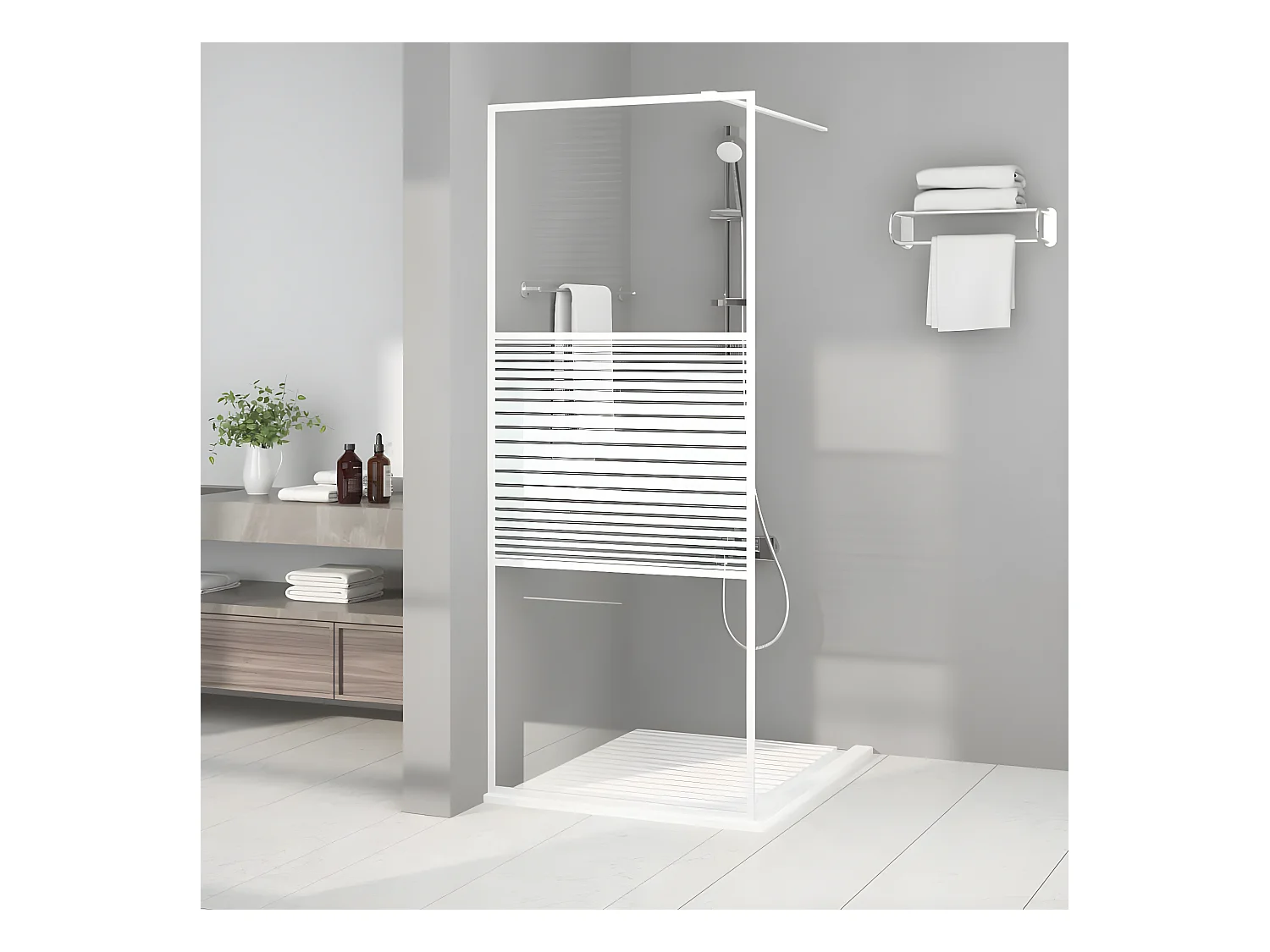 Paroi de douche Blanc 80x195 cm Verre ESG transparent WVGQ5734