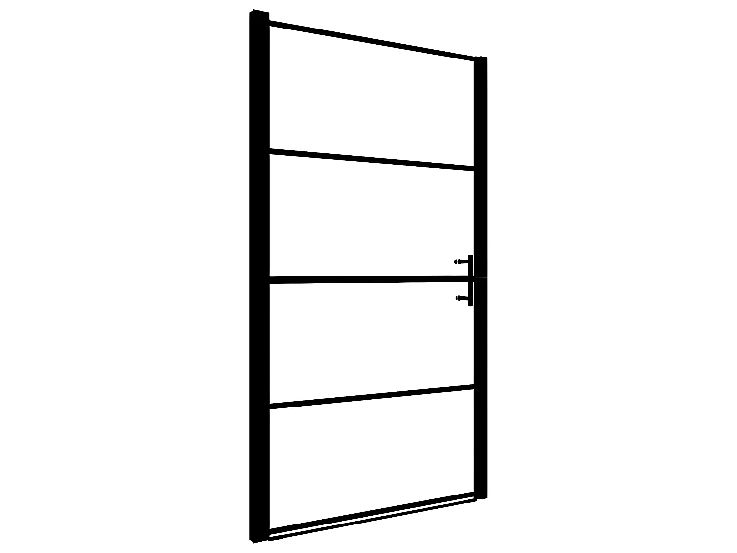 Mampara de ducha de vidrio templado esmerilado negra 100x178 cm ES66360