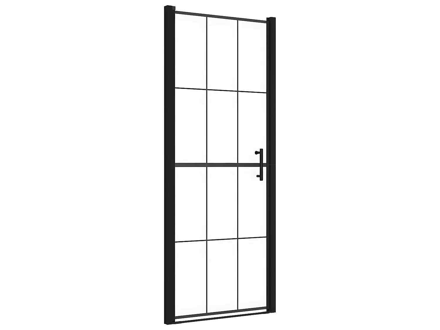 Mampara de ducha de vidrio templado negro 91x195 cm ES66373