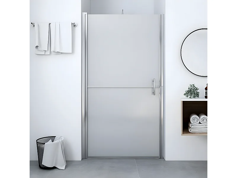 Mampara de ducha de vidrio templado esmerilado 100x178 cm ES66392