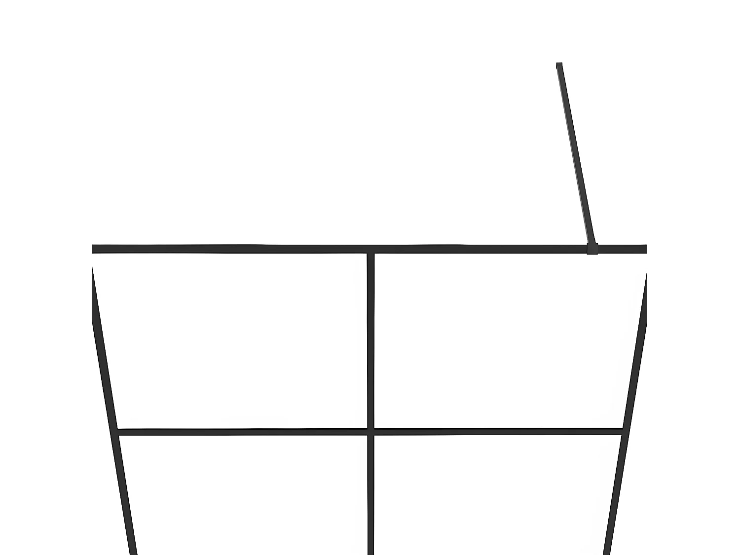 Mampara de ducha accesible vidrio ESG claro negro 140x195 cm ES66398