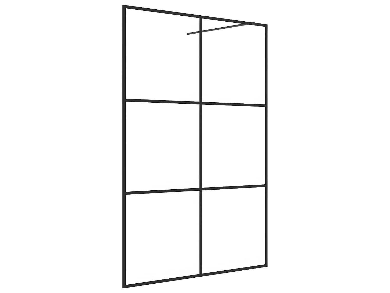 Divisória de chuveiro c/ vidro transparente ESG 140x195cm preto PT472439