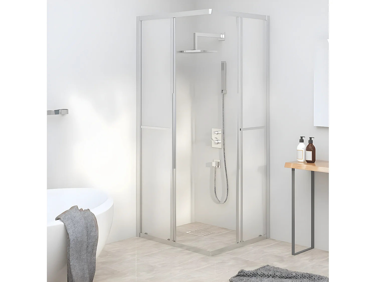 Paroi de douche ESG dépoli 90x70x180 cm WVGQ8103