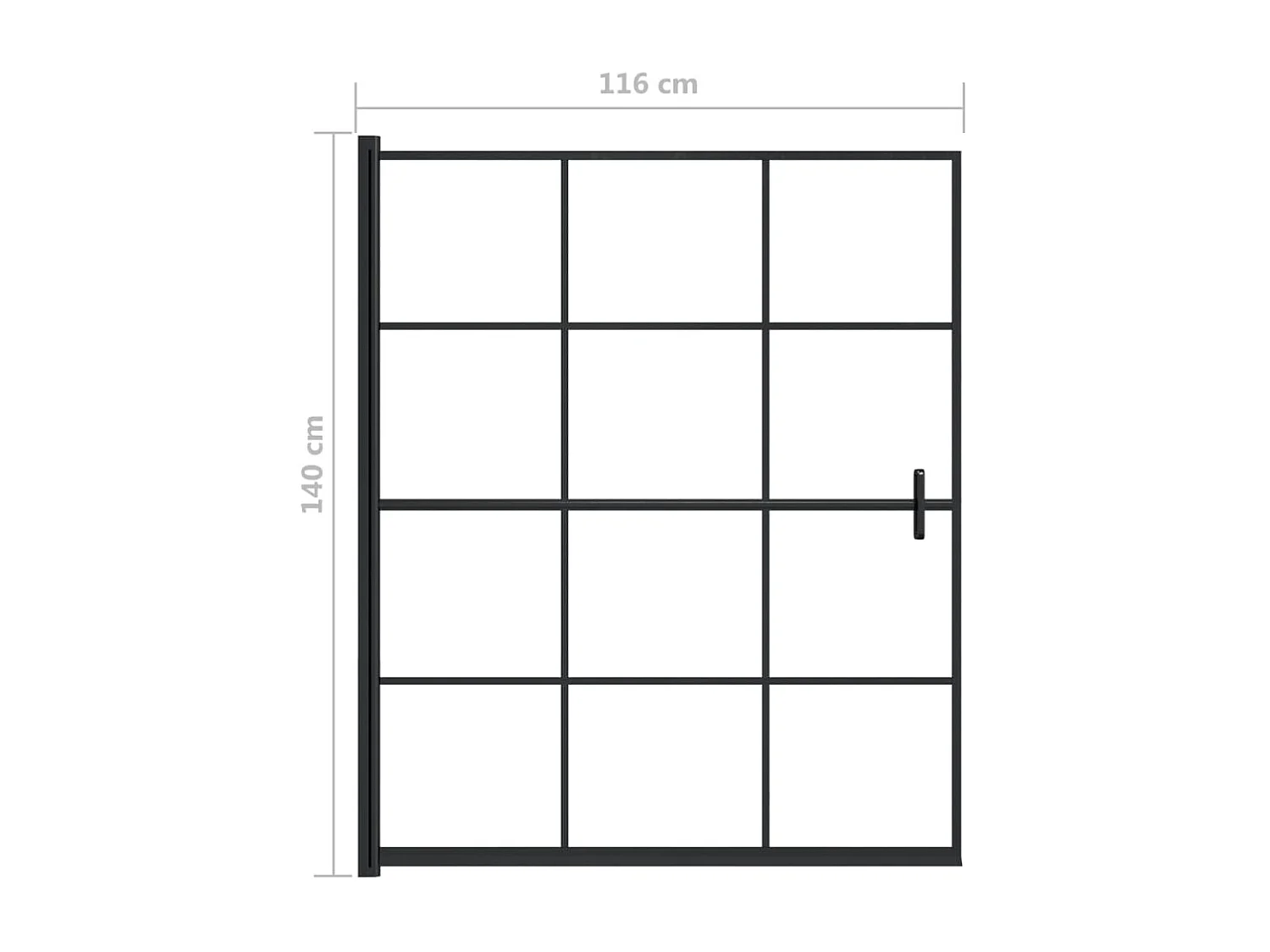 Paroi de douche ESG 116x140 cm Noir WVGQ9821