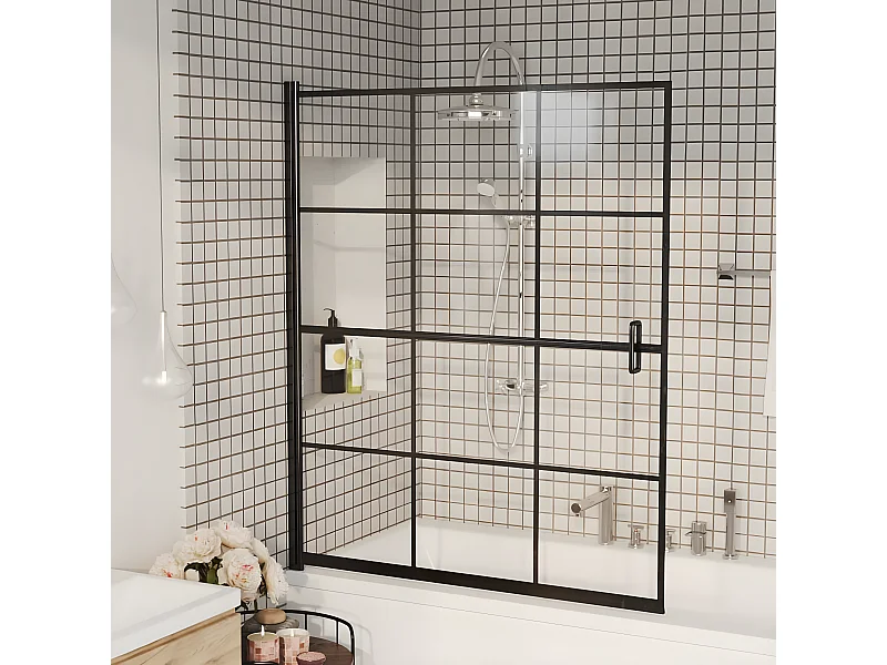 Paroi de douche ESG 116x140 cm Noir WVGQ9821