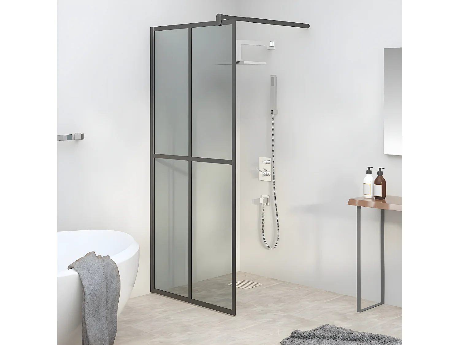 Paroi de douche 80x195 cm Verre trempé foncé  WVGQ1900