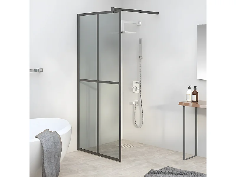 Paroi de douche 80x195 cm Verre trempé foncé  WVGQ1900