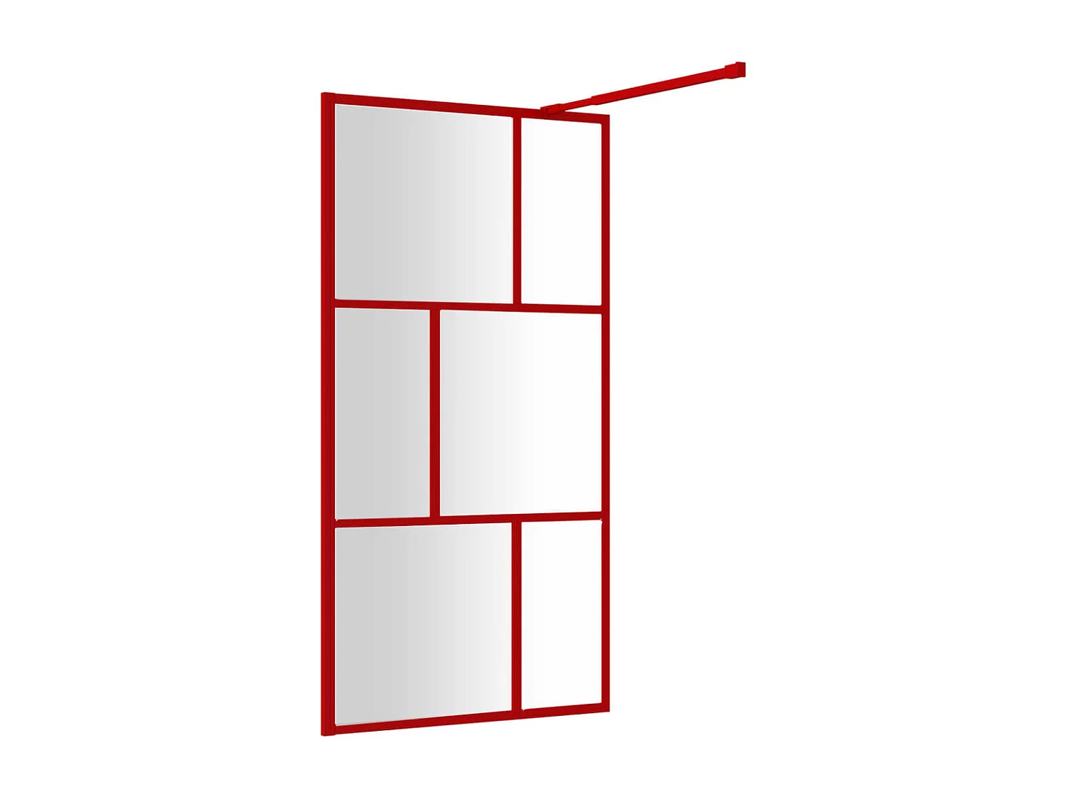 Mampara de ducha vidrio transparente ESG rojo 115x195 cm ES66381