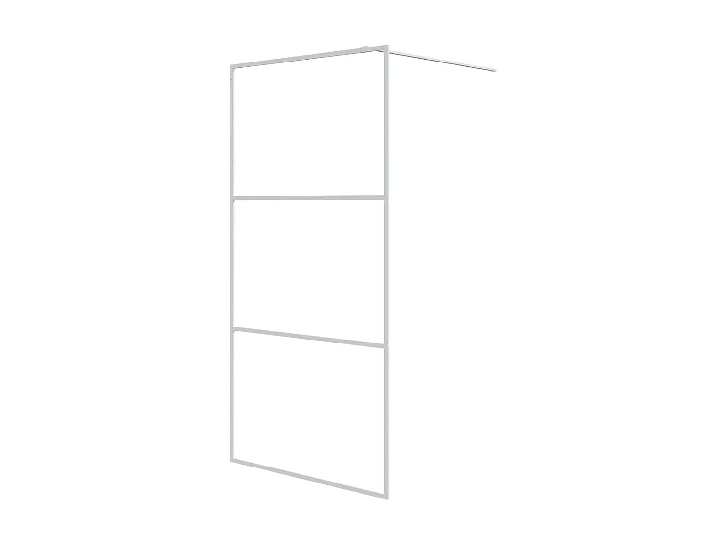 Divisória de chuveiro prateado 100x195cm vidro ESG transparente PT273102