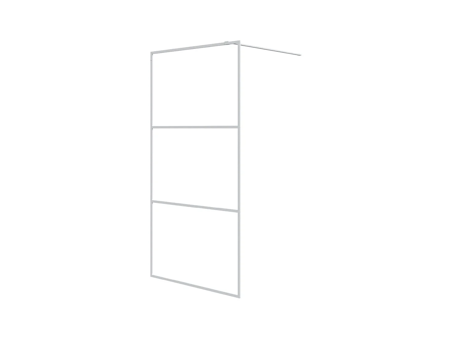 Mampara de ducha vidrio ESG transparente blanco 100x195 cm ES264132