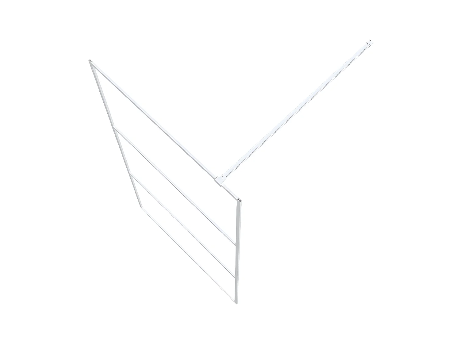 Mampara de ducha vidrio ESG transparente blanco 100x195 cm ES264132