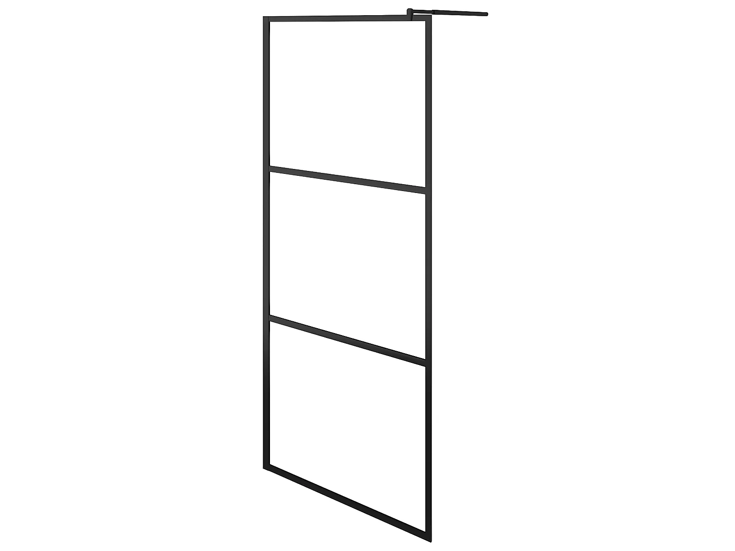 Divisória de chuveiro c/ vidro ESG transparente 90x195 cm preto PT511621