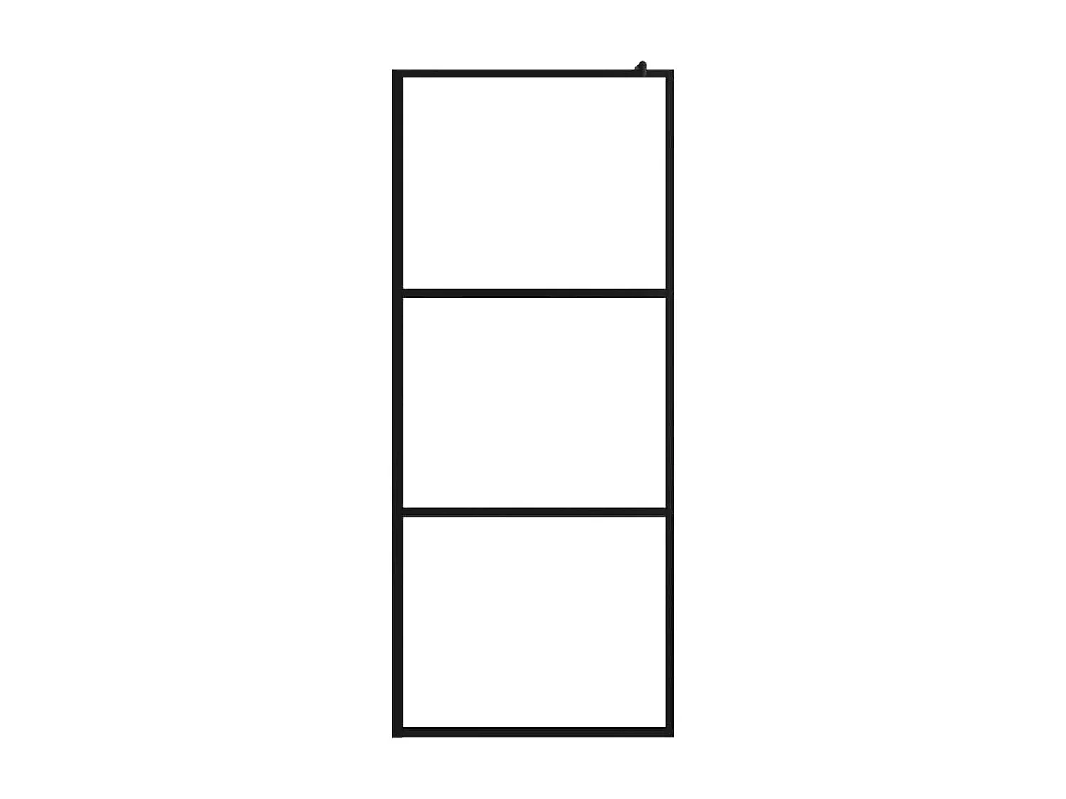 Divisória de chuveiro c/ vidro ESG transparente 90x195 cm preto PT511621