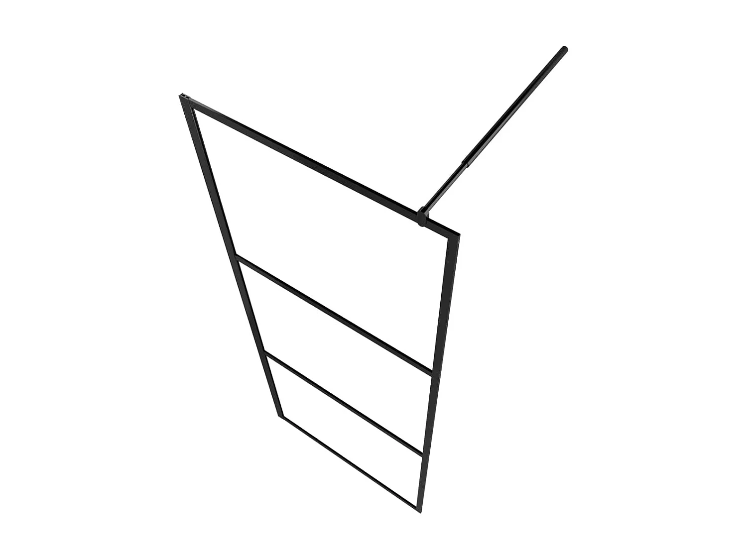 Divisória de chuveiro c/ vidro ESG transparente 90x195 cm preto PT511621