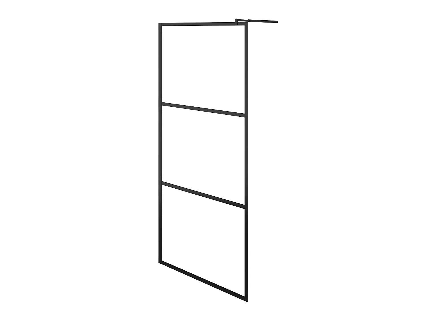 Mampara ducha accesible vidrio ESG transparente negro 90x195 cm ES66283