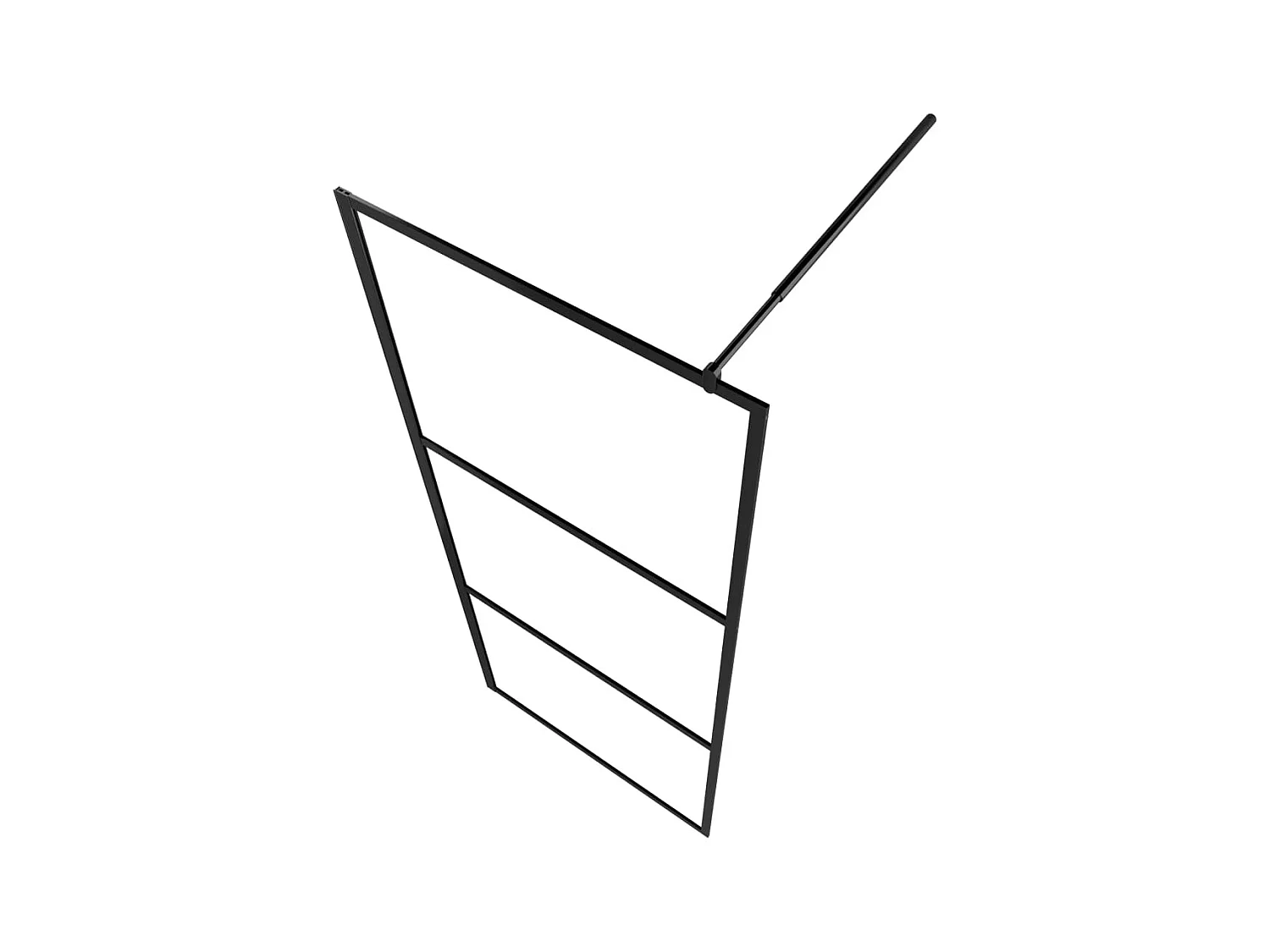 Mampara ducha accesible vidrio ESG transparente negro 90x195 cm ES66283