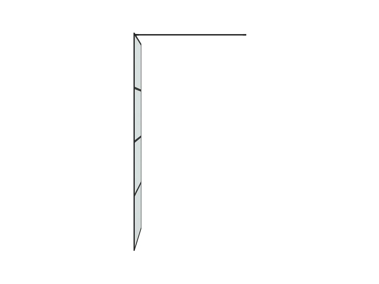 Divisória de chuveiro 80x195 cm vidro opaco ESG preto PT889327