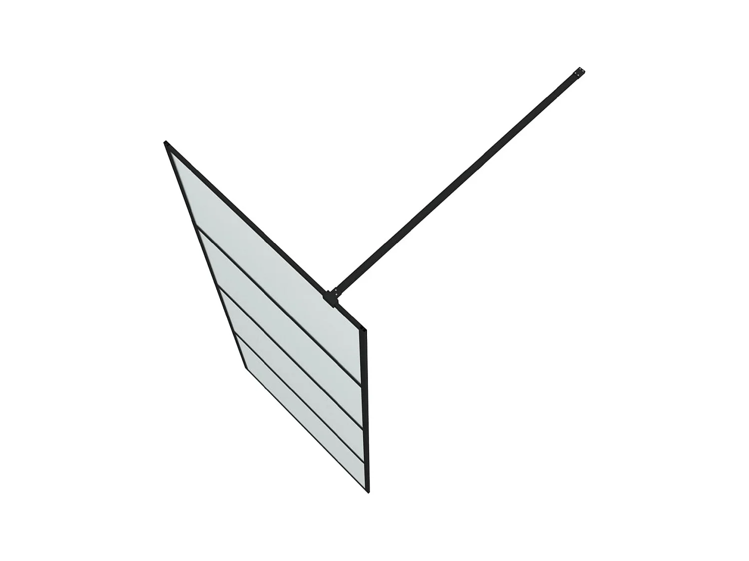 Divisória de chuveiro 80x195 cm vidro opaco ESG preto PT889327