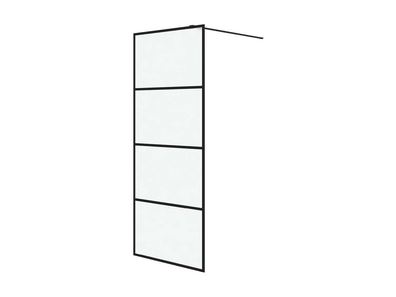 Mampara de ducha vidrio ESG esmerilado negro 80x195 cm ES66421