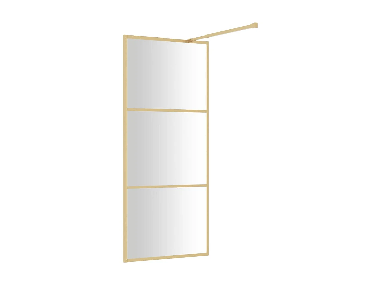 Mampara de ducha vidrio transparente ESG dorado 80x195cm ES66413