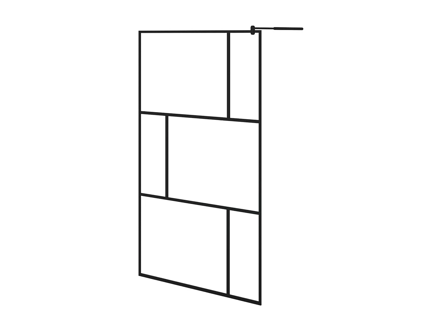 Mampara de ducha accesible con vidrio templado negro 115x195 cm ES66335