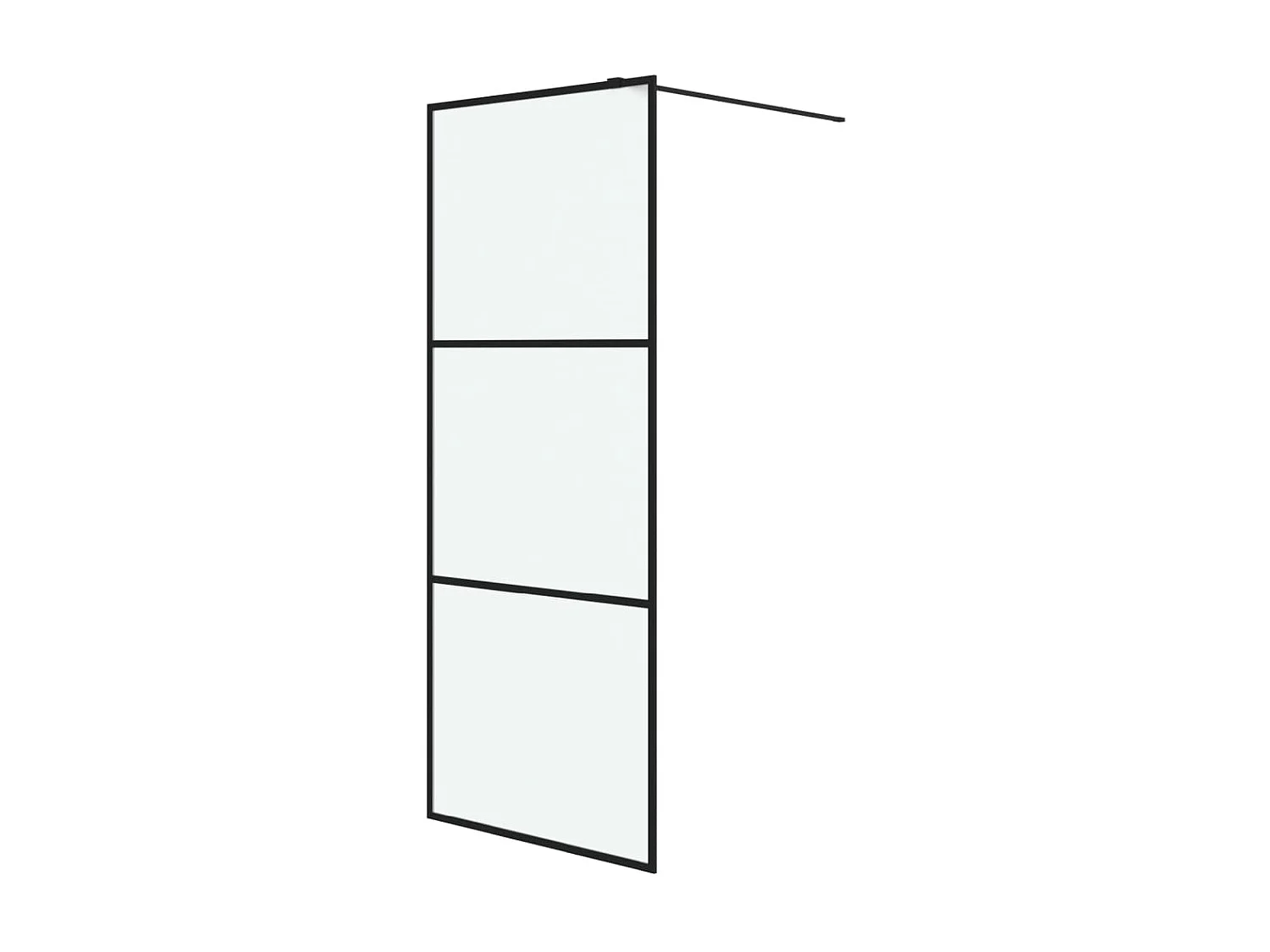 Mampara de ducha vidrio ESG esmerilado negro 80x195 cm ES66295