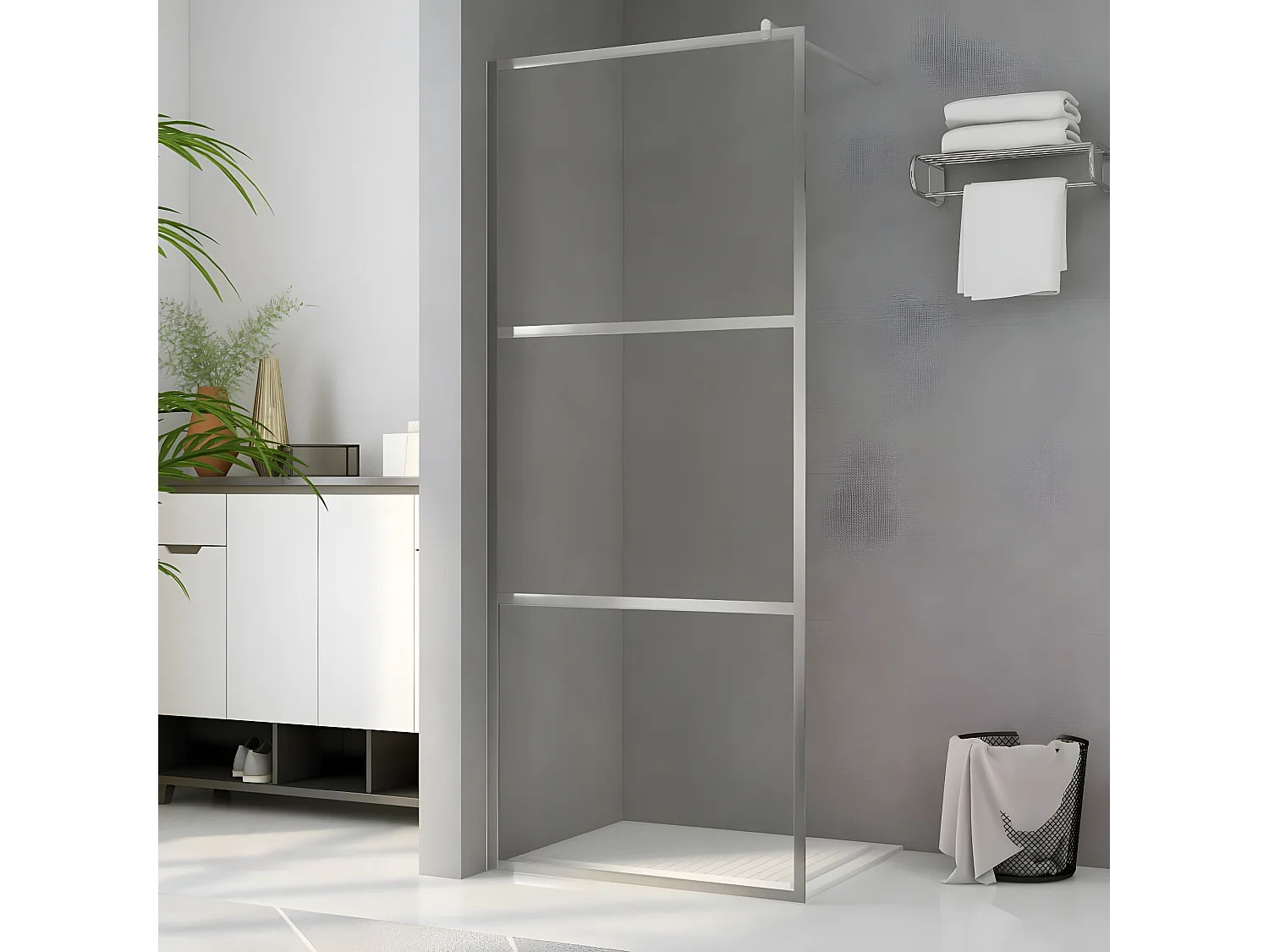 Mampara de ducha accesible vidrio ESG claro 115x195 cm ES66299