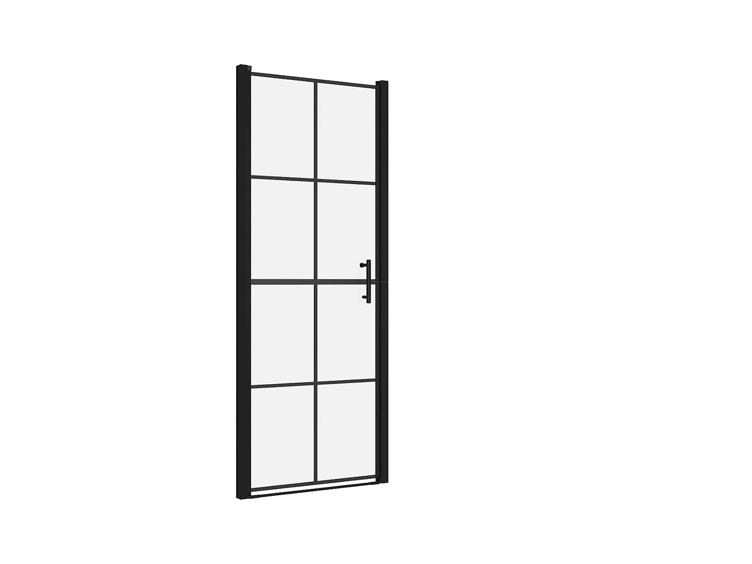 Mampara de ducha de vidrio templado negro 91x195 cm ES66239