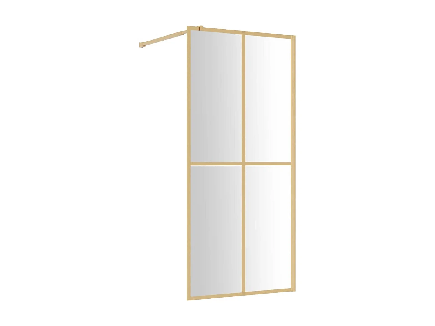Mampara de ducha vidrio transparente ESG dorado 90x195cm ES66262