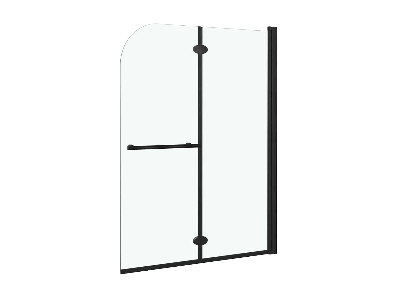 Paroi de douche pliable 2 panneaux ESG 95x140 cm Noir WVGQ8715