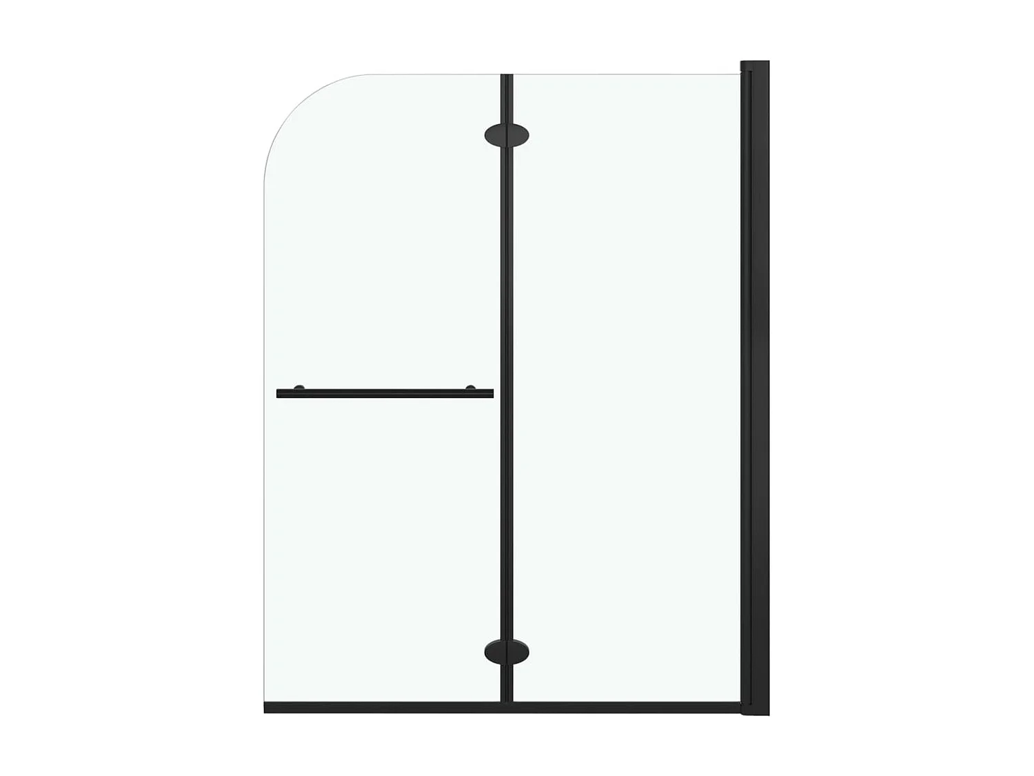 Paroi de douche pliable 2 panneaux ESG 95x140 cm Noir WVGQ8715