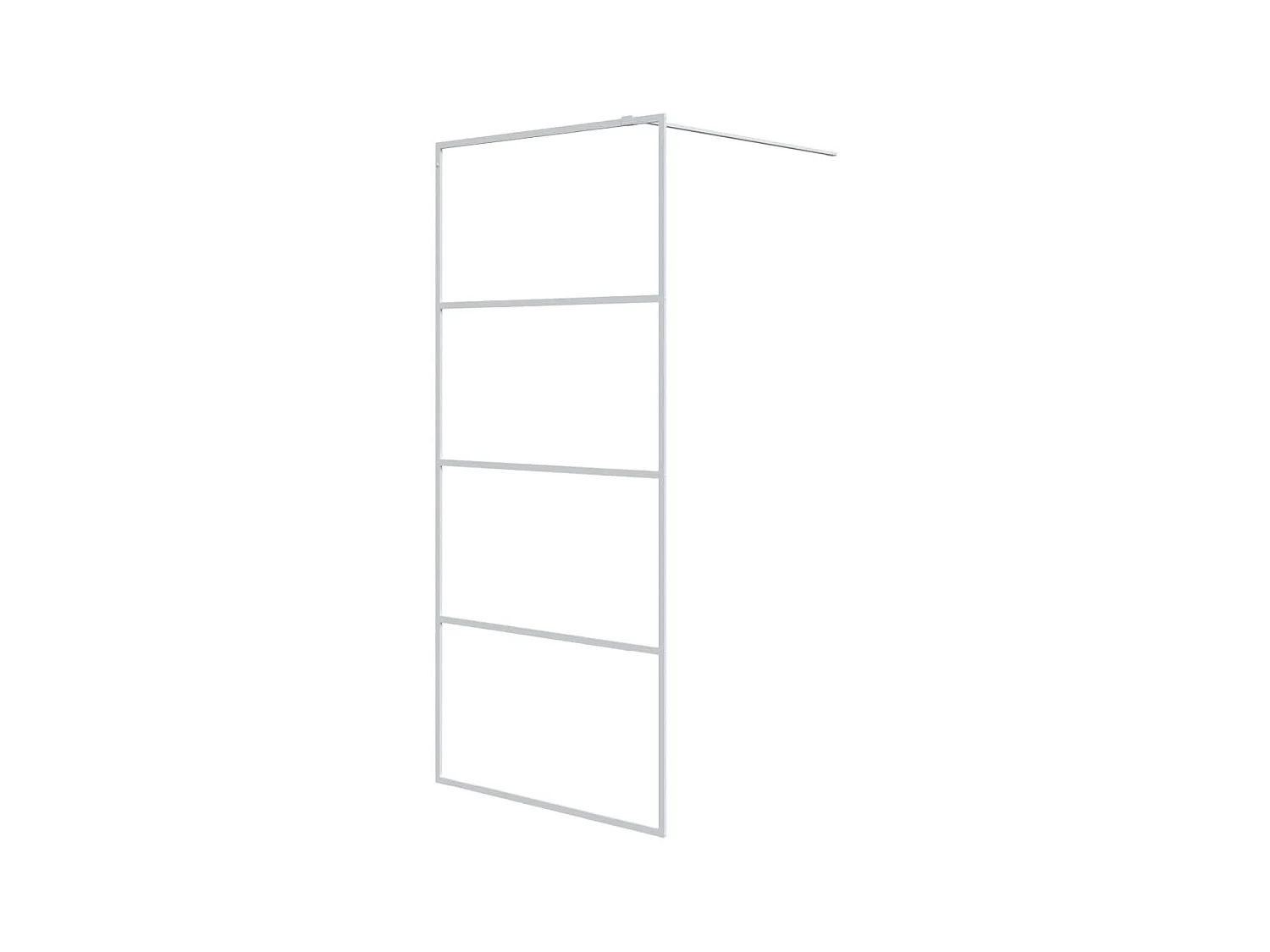 Mampara de ducha vidrio ESG transparente blanco 90x195 cm ES66383