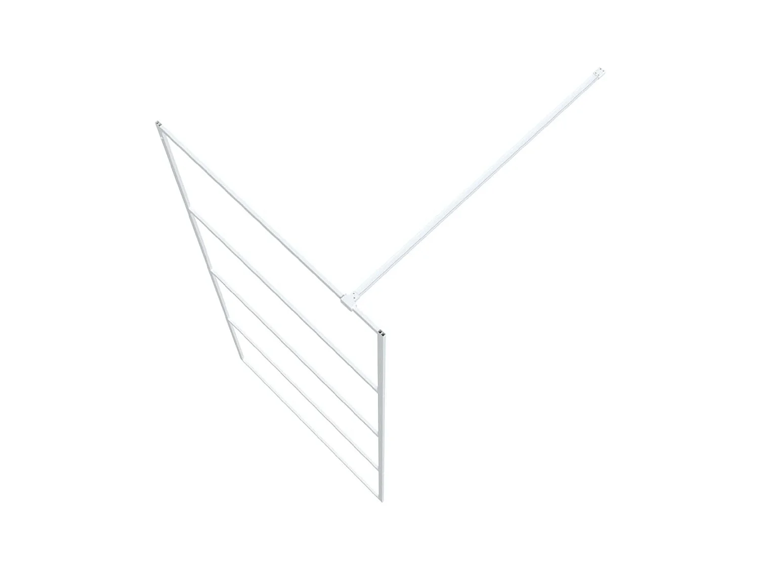 Mampara de ducha vidrio ESG transparente blanco 90x195 cm ES66383