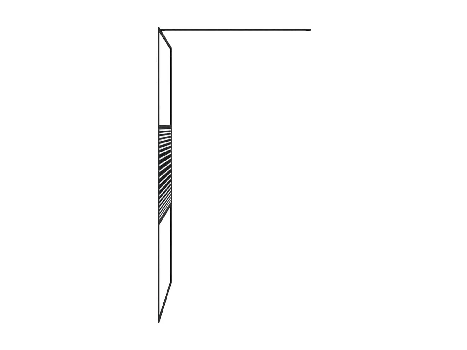 Divisória de chuveiro c/ vidro ESG transparente 115x195cm preto PT169709