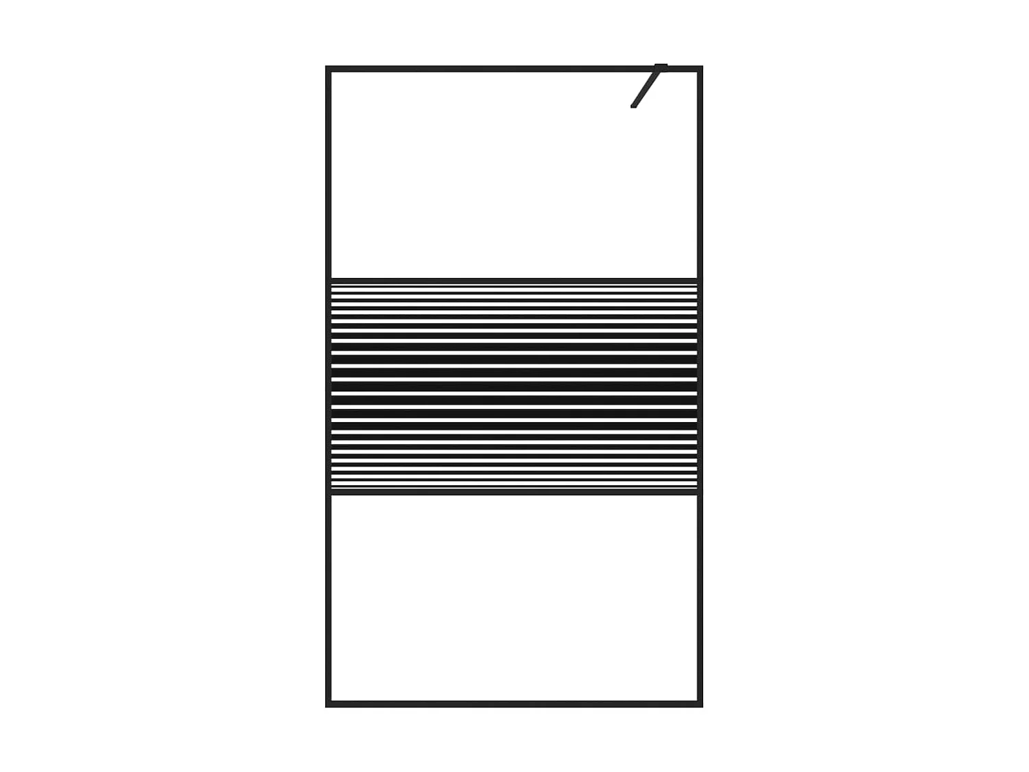Divisória de chuveiro c/ vidro ESG transparente 115x195cm preto PT169709