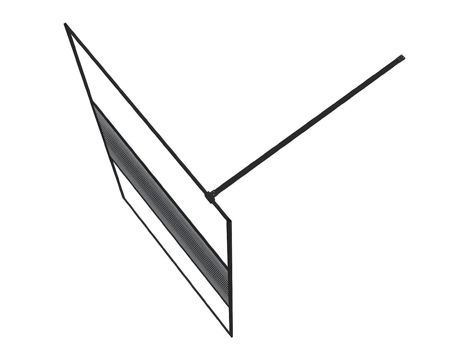 Divisória de chuveiro c/ vidro ESG transparente 115x195cm preto PT169709