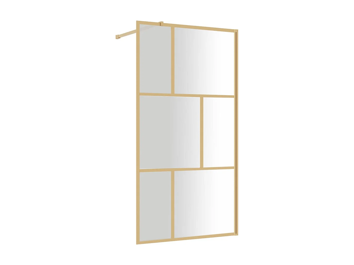 Mampara ducha vidrio transparente ESG dorado 115x195 cm ES66277