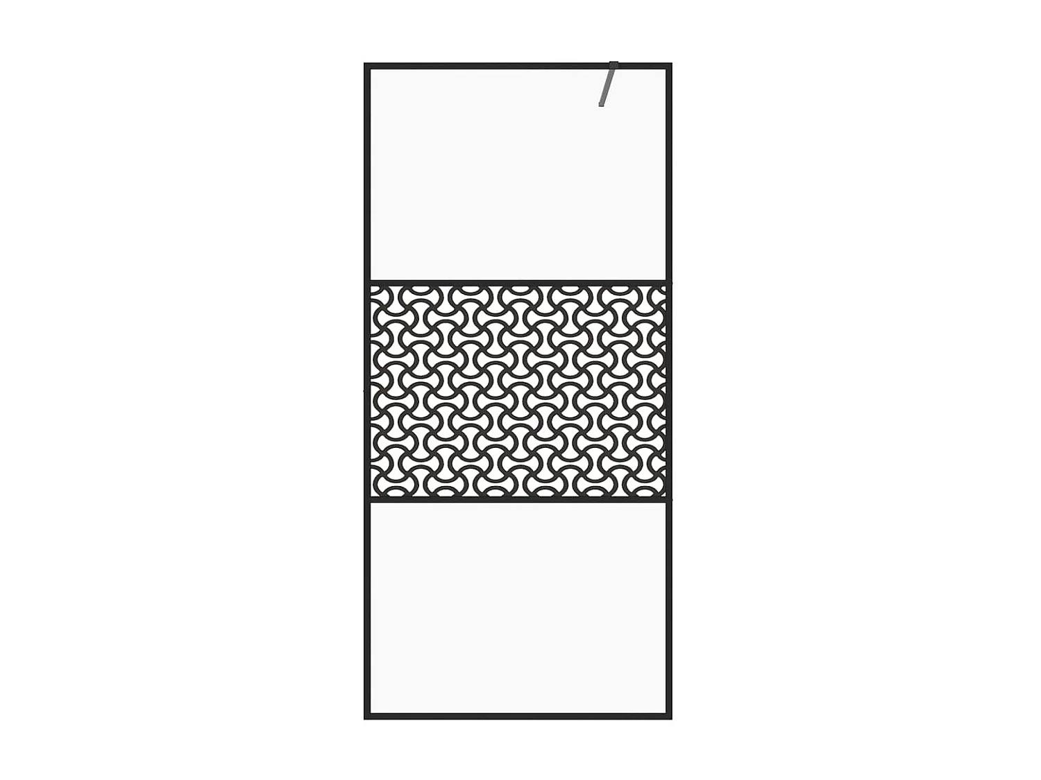 Mampara ducha accesible vidrio ESG transparente negro 100x195cm ES66336