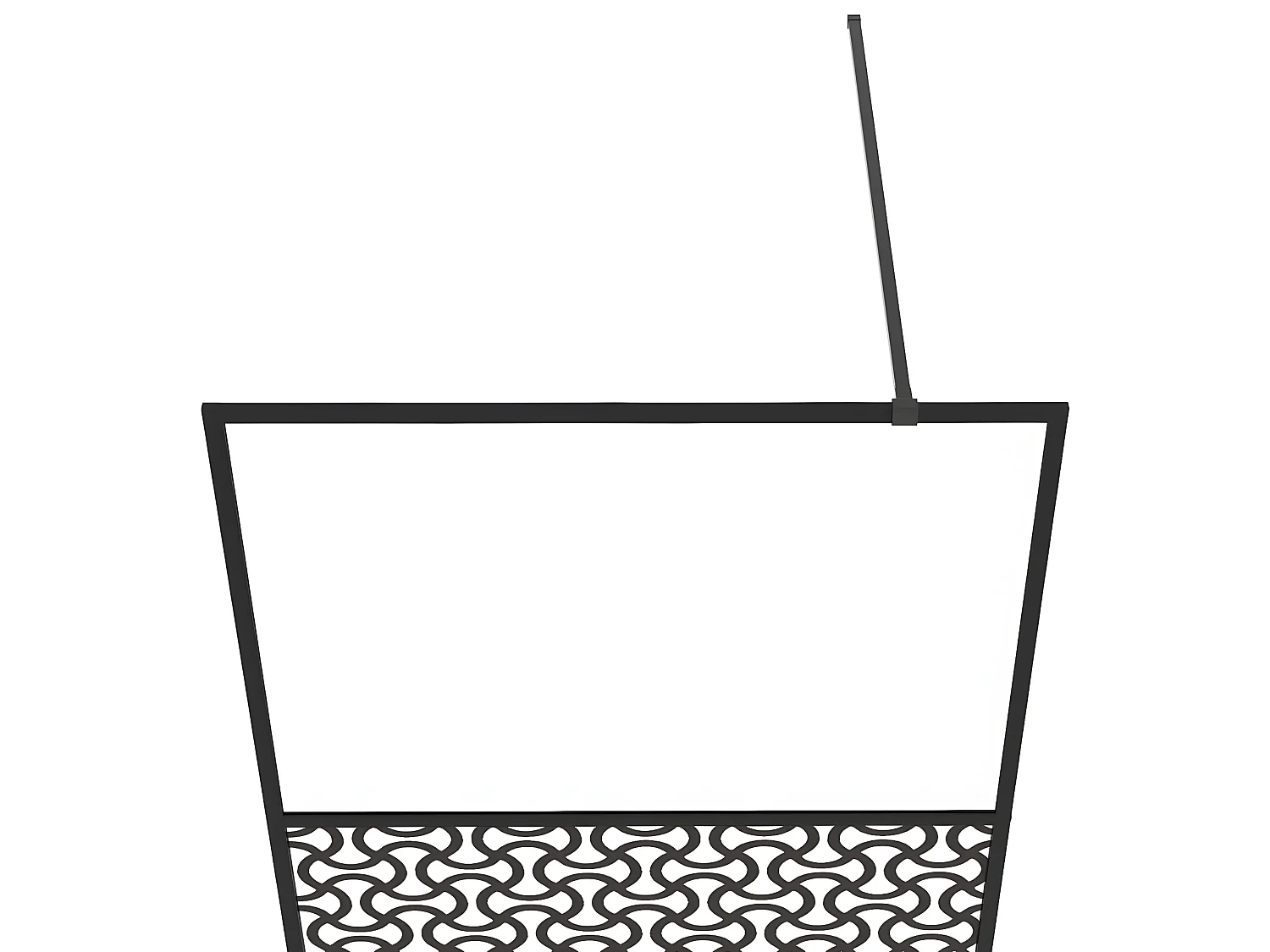 Mampara ducha accesible vidrio ESG transparente negro 100x195cm ES66336