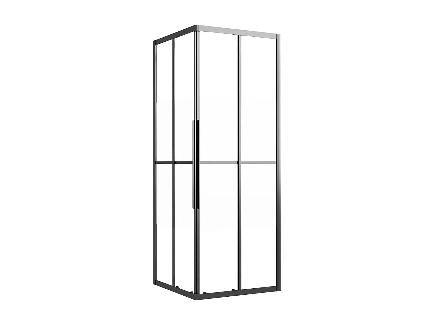Cabina de ducha ESG semiesmerilado negro 80x80x180 cm ES472267